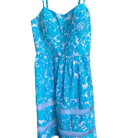 Lilly Pulitzer shorly blue shes a fox Ollie fit & flare summer dress sz4 - Picture 3 of 10